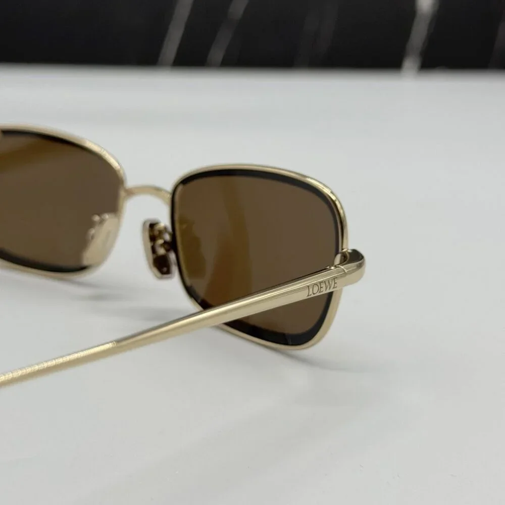 NEW LOEWE LW40159U 32G SUNGLASSES UNISEX GOLD OVAL EYEWEAR